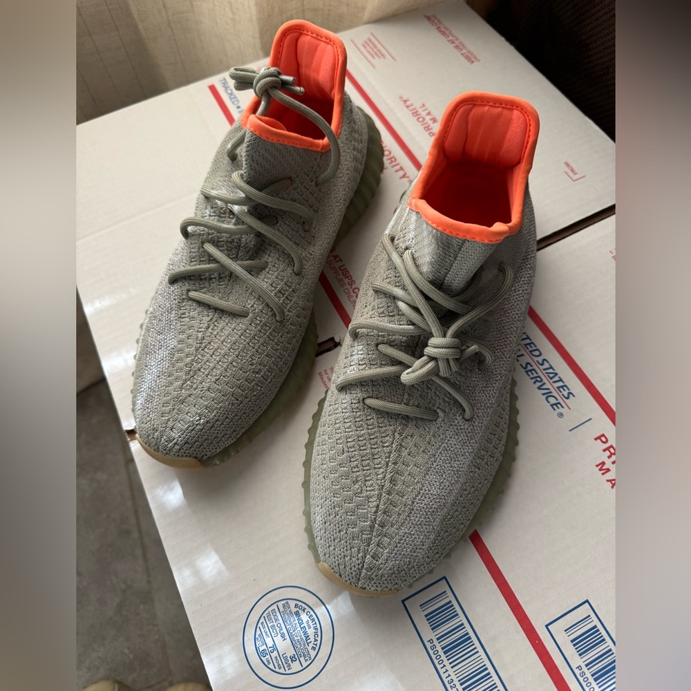 Yeezy Athletic Shoes in Gray and Orange